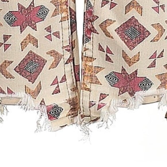 Free People "We The Free" Aztec Print High Rise Raw Hem Jeans 27 - Picture 12 of 13